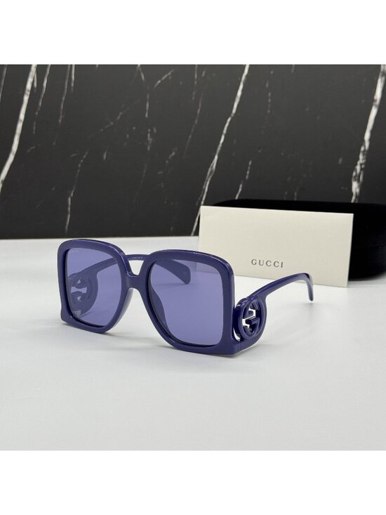 Gucci GG1326S 006 Purple Square Oversaized Women Sunglasses Authentic NEW main image 5